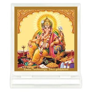 Dashboard Frame Ganesha Acrylic 24k Gold Plated