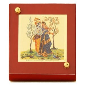 Dashboard Frame Radha Krishna 24k Gold Plated
